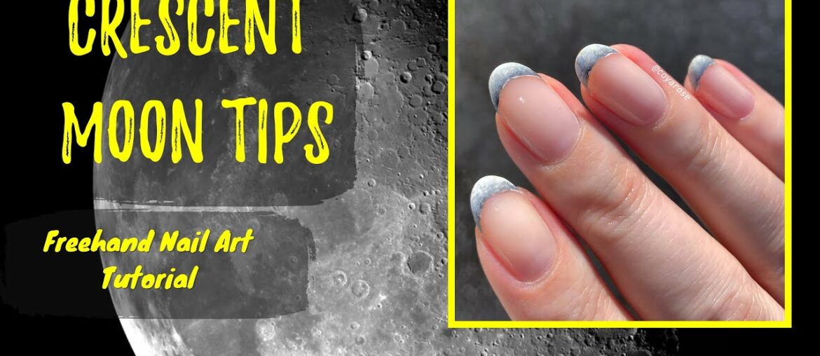 Crescent Moon French Tips – Freehand Nail Art Tutorial Crescent Moon French Tips - Freehand Nail Art Tutorial