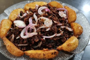 Ultimate crunchy corned beef with potato wedges