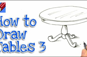 How to Draw a Round Dining Table Real Easy - Step by Step #3