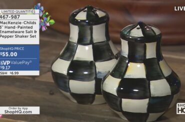 MacKenzie-Childs 3" Hand-Painted Enamelware Salt & Pepper Shaker Set | MacKenzie-Childs: 3rd Ann...