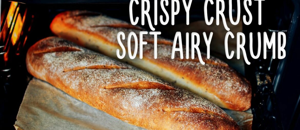 Bread recipe – crispy crust soft airy crumb – french baguette. Bread recipe - crispy crust soft airy crumb - french baguette.