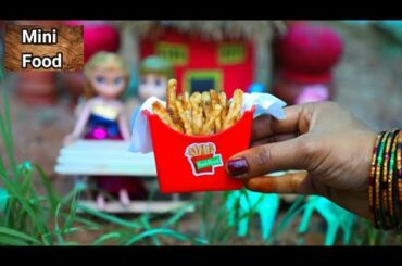 Miniature French fries+Tomato sauce Recipe | Mini food French fries cooking