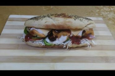 Subway Sandwich | Aloo Patty Sub With French Loaf | Homemade Subway Sandwich Recipe |