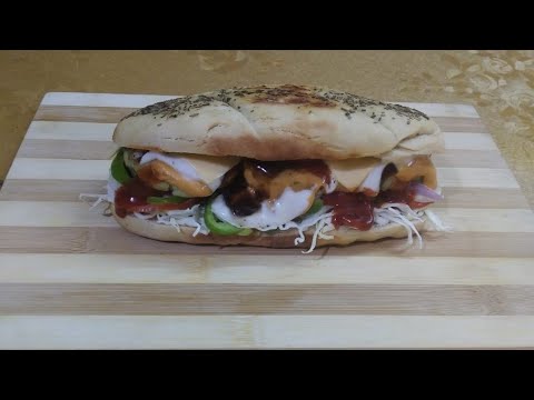 Subway Sandwich | Aloo Patty Sub With French Loaf | Homemade Subway Sandwich Recipe | Subway Sandwich | Aloo Patty Sub With French Loaf | Homemade Subway Sandwich Recipe |