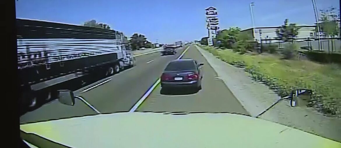 Man chugs wine from bottom of speeding truck in California