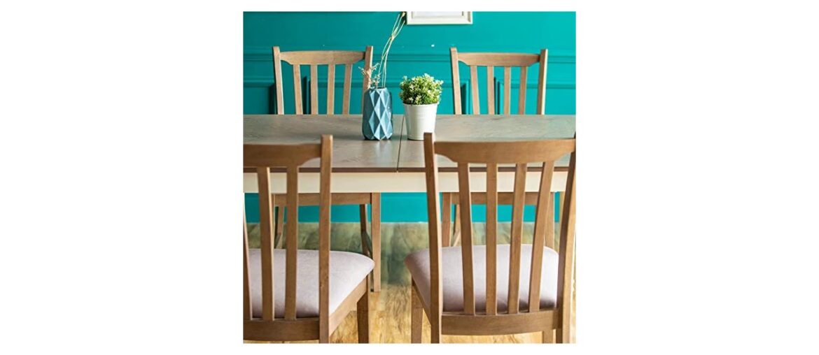 ❎ Furgle 5 Piece Furniture Kitchen Set Rectangular Extendable Oak Solid Wood Dining Table with 4 Ch