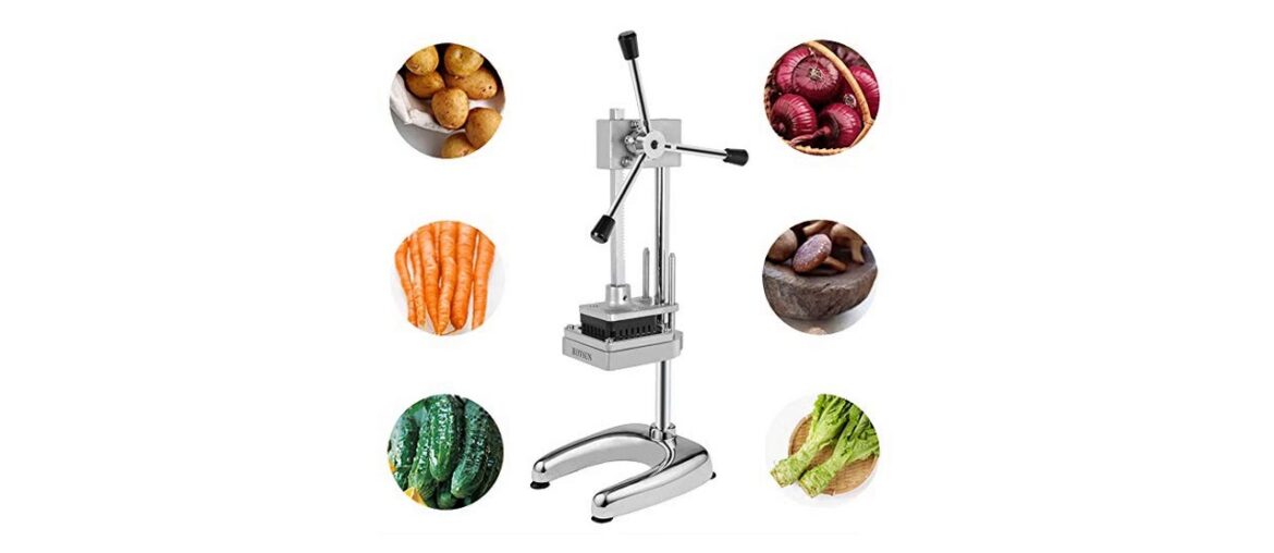 ☀️ ROVSUN Patented Commercial French Fry Cutter with Rudder Stock Lever, Potato Chopper Fruit Veget