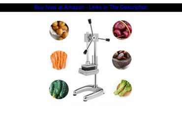 ☀️ ROVSUN Patented Commercial French Fry Cutter with Rudder Stock Lever, Potato Chopper Fruit Veget