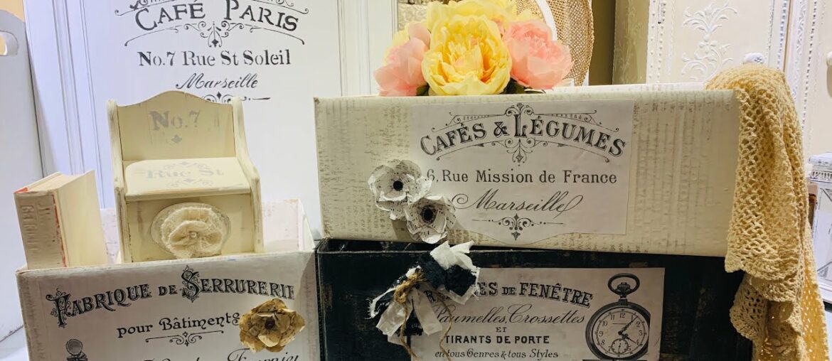 DIY'S SHABBY FRENCH BOXES USING CARDBOARD BOXES! TRASH TO TREASURE RECIPE BOX & PAPER FLOWERS (130) DIY'S SHABBY FRENCH BOXES USING CARDBOARD BOXES! TRASH TO TREASURE RECIPE BOX & PAPER FLOWERS (130)