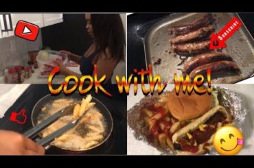 Cook With Me| Cheese Burger, French Fry, & Hot Dog Recipe|