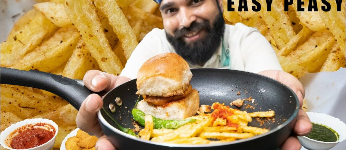 Batata Bhaji Pao + Peri-Peri French Fries Recipe | Mumbai Street Food Recipe| फ्रेंच फ्राइज of 🇮🇳 Batata Bhaji Pao + Peri-Peri French Fries Recipe | Mumbai Street Food Recipe| फ्रेंच फ्राइज of 🇮🇳