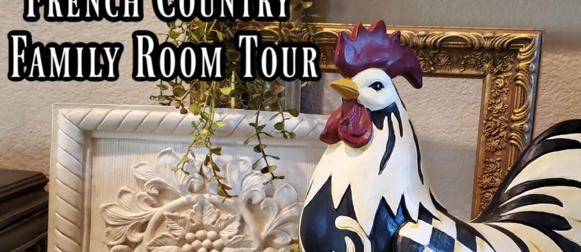 SUMMER FAMILY ROOM TOUR - FRENCH COUNTRY GARDEN THEME  DECOR - DIY FIREPLACE MAKEOVER