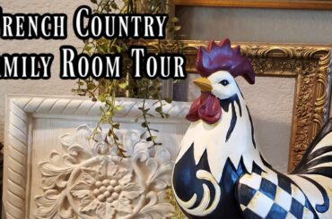 SUMMER FAMILY ROOM TOUR - FRENCH COUNTRY GARDEN THEME  DECOR - DIY FIREPLACE MAKEOVER