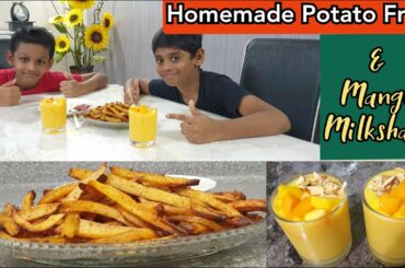 Homemade potato fries recipe in tamil/Mango milkshake/Homemade french fries recipe in air fryer