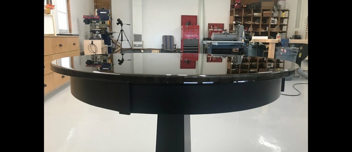 Making a round table top and finish with black epoxy