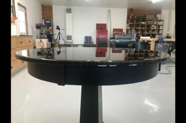 Making a round table top and finish with black epoxy