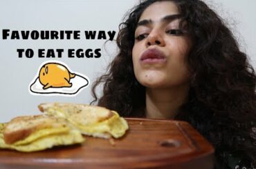 CHEESY FRENCH TOAST OMELETTE(RECIPE AND MUK BANG)