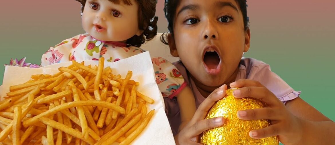 Ishfi and her Baby Doll Likes French Fries