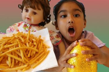 Ishfi and her Baby Doll Likes French Fries