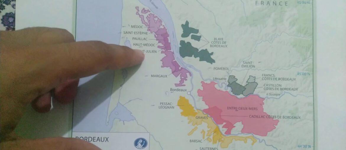 Bordeaux wine map