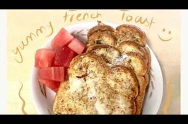 👩🏻‍🍳💁🏻‍♀️Making FRENCH TOAST🥪🇺🇸Easy Recipe ||🥺