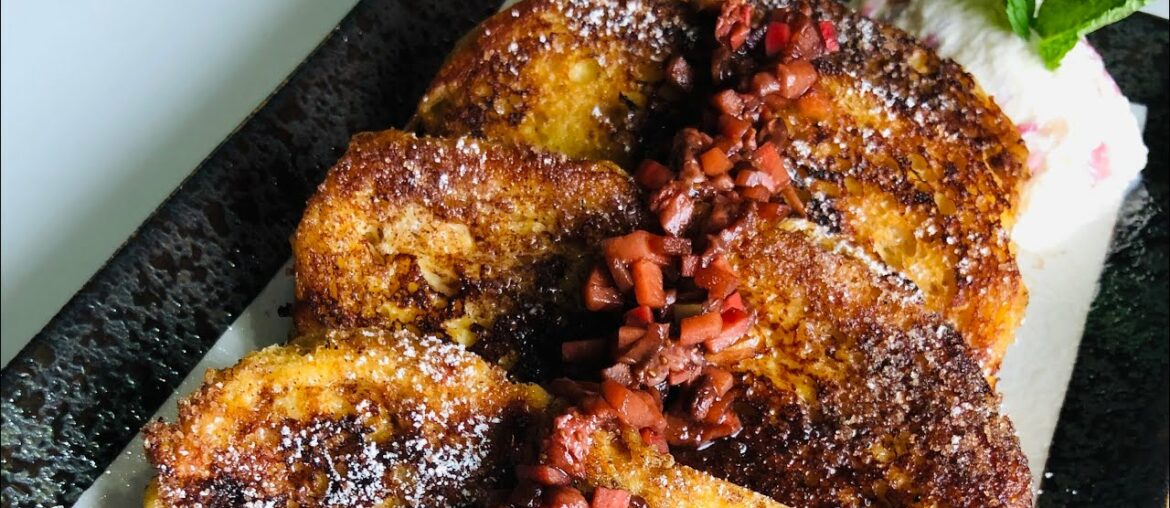 Spiced French Toast with a Savory Berry Compote & Strawberry Cream Spiced French Toast with a Savory Berry Compote & Strawberry Cream