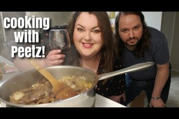 COOKING AND EATING HOMEMADE BEEF STEW AND FRENCH BREAD WINE AND DINE!