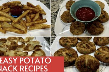 3 Easy Potato Snacks Airfryer Recipes | French Fries | Potato Cutlets | Potato Chips | USA Vlogs