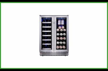 Phiestina 24 Inch Built In Dual Zone Wine and Beverage Cooler with French Door Review