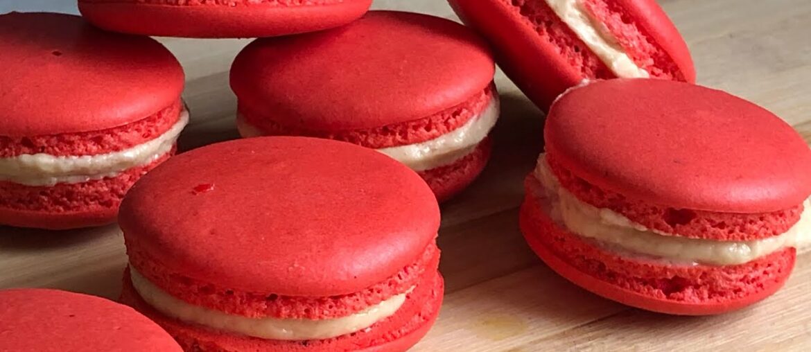 FRENCH MACARONS | Easy Perfect Macaron Recipe | How to Achieve Bright Red Macarons