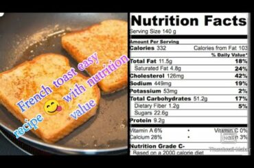 French toast simple,easy and quick recipe/restaurant style recipe with nutrition value