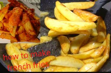 French fries recipe. Easy homemade potato fries/wedges dipped in homemade tomato red sauce