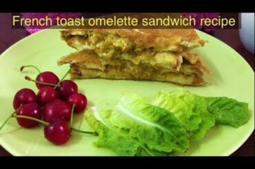 How to make French toast  omelette sandwich with cheese stuffing recipe by sa vlogs saudi Arabia