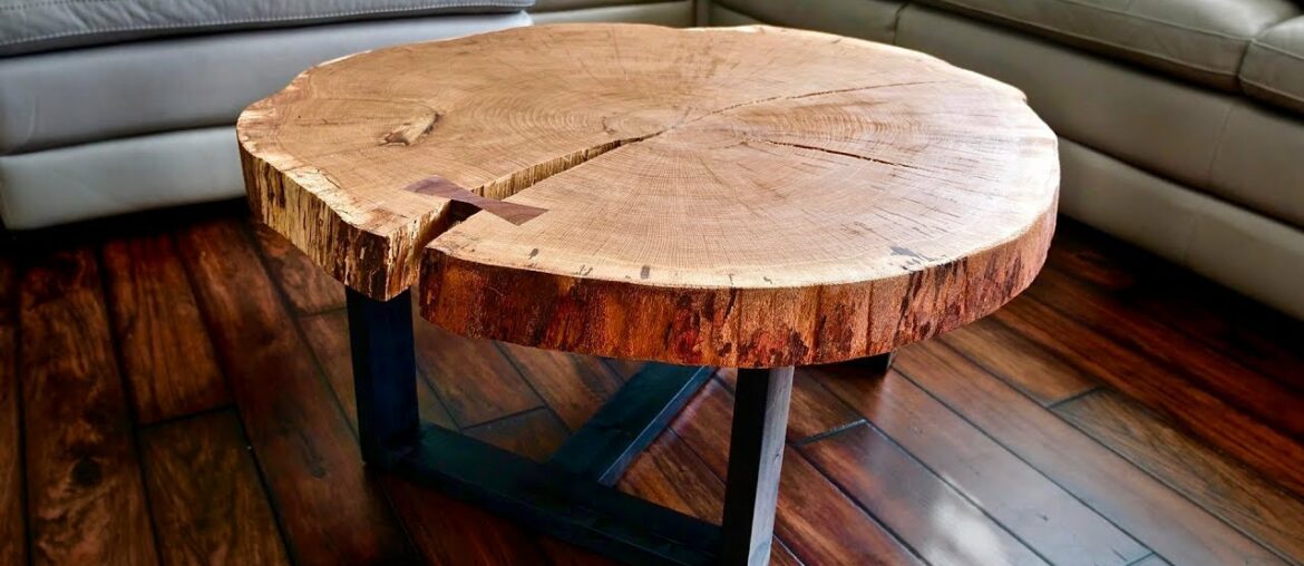 Live Edge Coffee Table, How To Flatten A Live Edge Slab - Woodworking