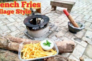 French Fries in Village Style - Village Life - French fries Chutney Recipe - Crispy French Fries