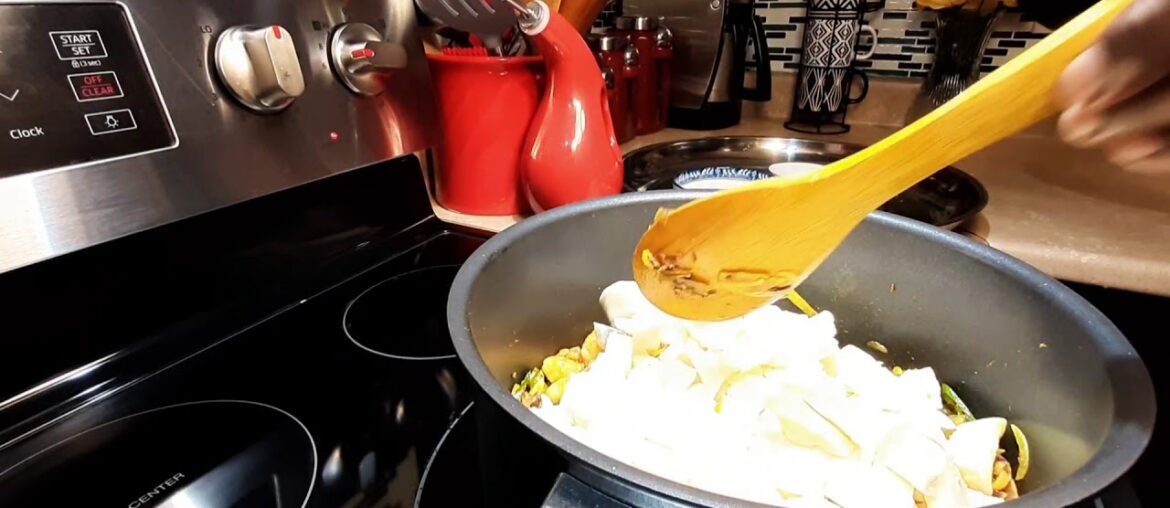 Cassava and shrimp  curry recipe (Translate English & French)