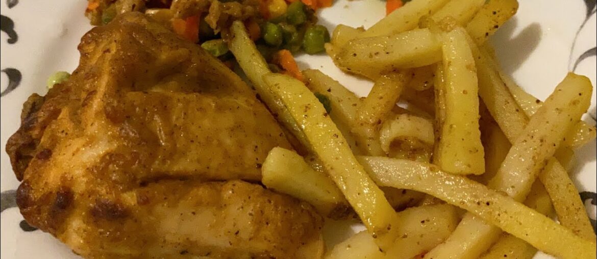 chicken veg recipe with french fries / Quick simple easy chicken recipe for kids