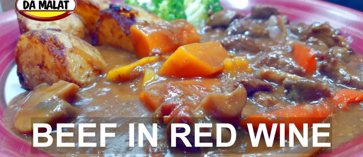 Slow Cooked Beef In Red Wine | French style beef casserole recipe | Easy to follow recipe tutorial Slow Cooked Beef In Red Wine | French style beef casserole recipe | Easy to follow recipe tutorial