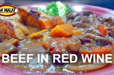 Slow Cooked Beef In Red Wine | French style beef casserole recipe | Easy to follow recipe tutorial