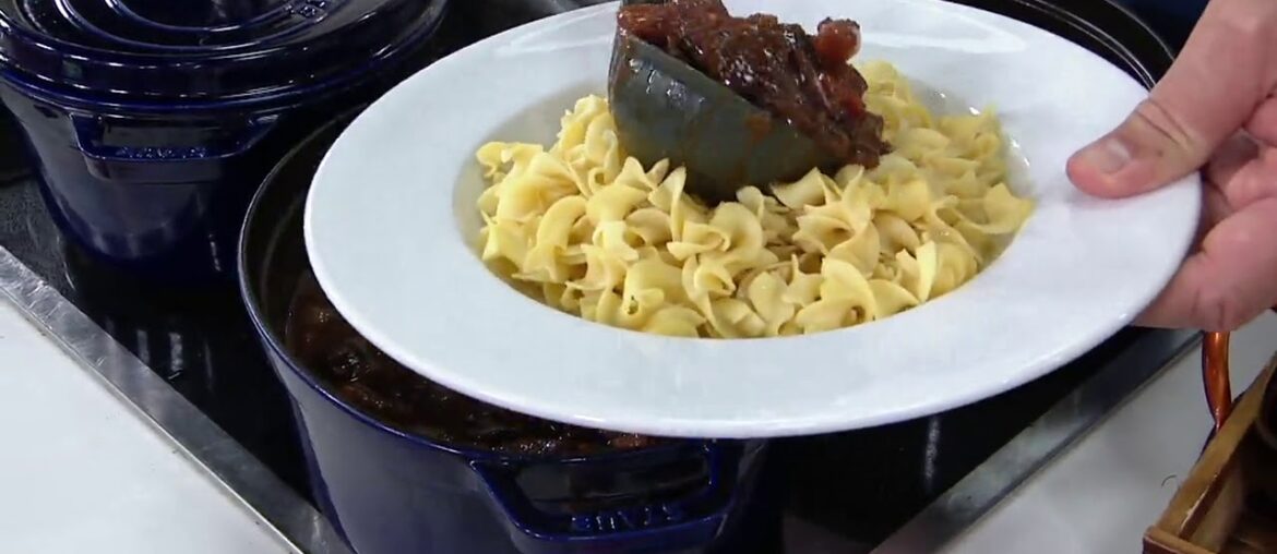 Staub Cast-Iron 5.75-Quart Coq au Vin Cocotte on QVC Staub Cast-Iron 5.75-Quart Coq au Vin Cocotte on QVC