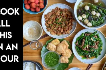 Chinese Mise En Place and Cooking a Full Meal