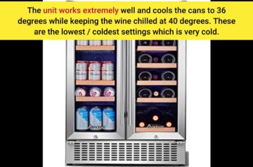Review Whynter Cooler BWB-2060FDS 24" Built-In French Door Dual Zone 20 Bottle Wine Refrigerato...