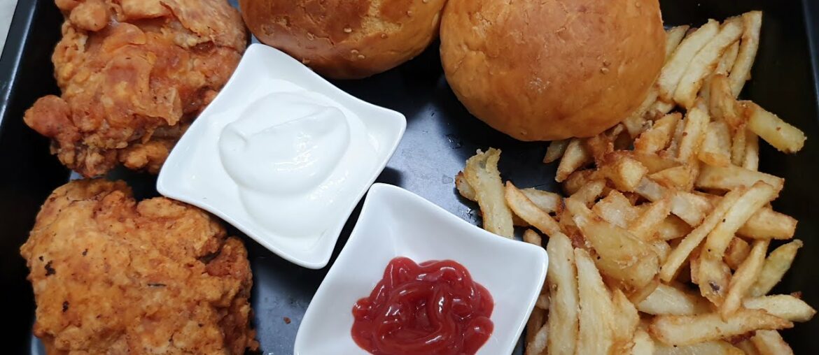 KFC style Fried Chicken Recipe in Tamil / Al baik Recipe / Fried Chicken / French fries / Burger Bun KFC style Fried Chicken Recipe in Tamil / Al baik Recipe / Fried Chicken / French fries / Burger Bun