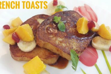 Eggless French Toasts // How to make Easy French Toast with fruits Recipe by~Resham Bakes & Catering