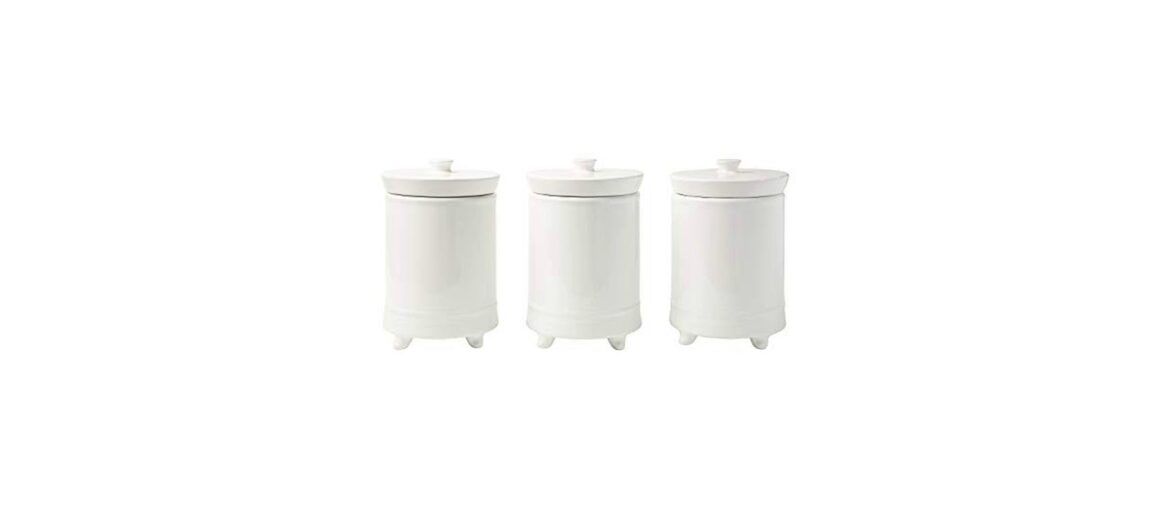 ✅ French Design White Ceramic Canister Set for Kitchen – Set of 3 Decorative Storage Containers wit ✅ French Design White Ceramic Canister Set for Kitchen - Set of 3 Decorative Storage Containers wit