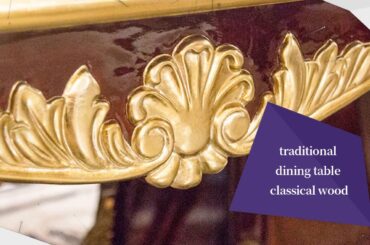 Classic Dining Room Table and Solid Wood with Piano Resin Paint Brown F118