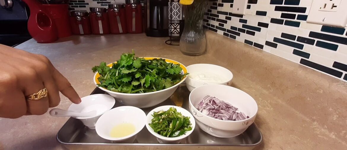 Coriander chutney recipe in tamil (Translate English & French)