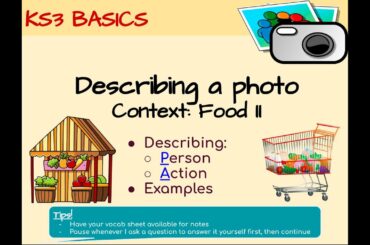 French - Unit 6.4b - Describing a Photo SHOPS (Food 2)