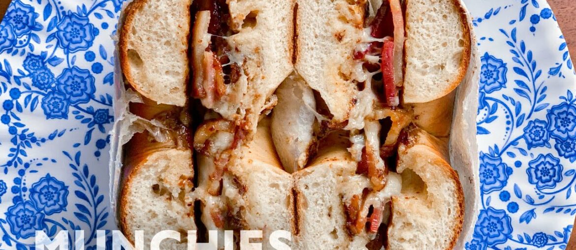 A French Toast Bagel Breakfast Sandwich