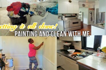 *NEW* GETTING IT ALL DONE CLEAN #WITHME |Painting the Dining Room,  Laundry and Cleaning the Kitchen